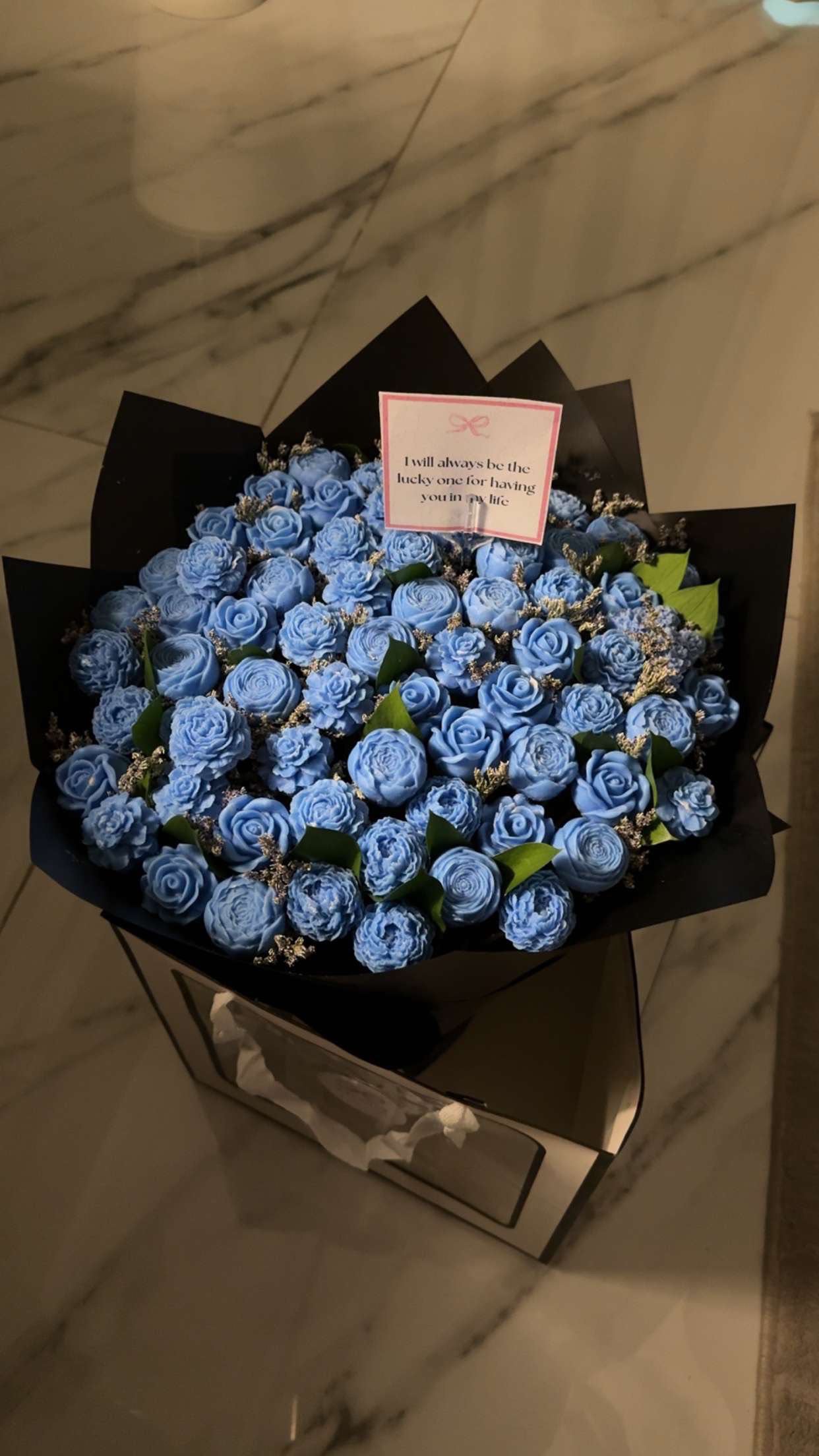 Mini blue bouquets
